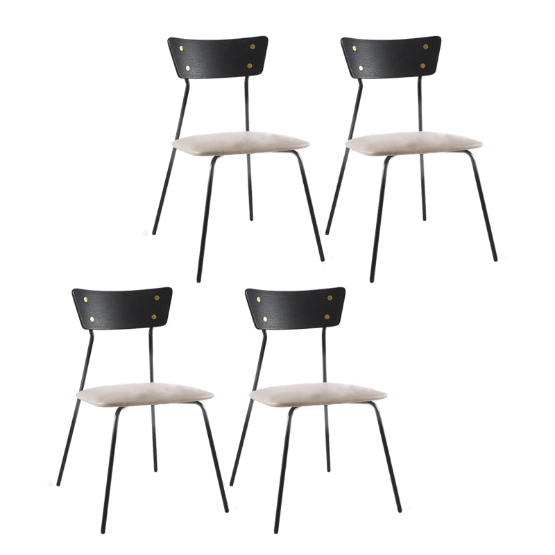 Industrial Style Upholstered Armless Dining Chairs Open Back Dining Side Chairs for Home