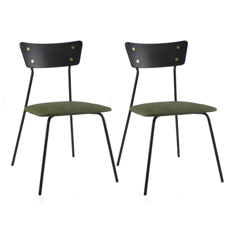 Industrial Style Upholstered Armless Dining Chairs Open Back Dining Side Chairs for Home