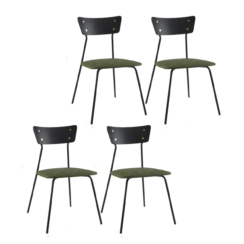 Industrial Style Upholstered Armless Dining Chairs Open Back Dining Side Chairs for Home