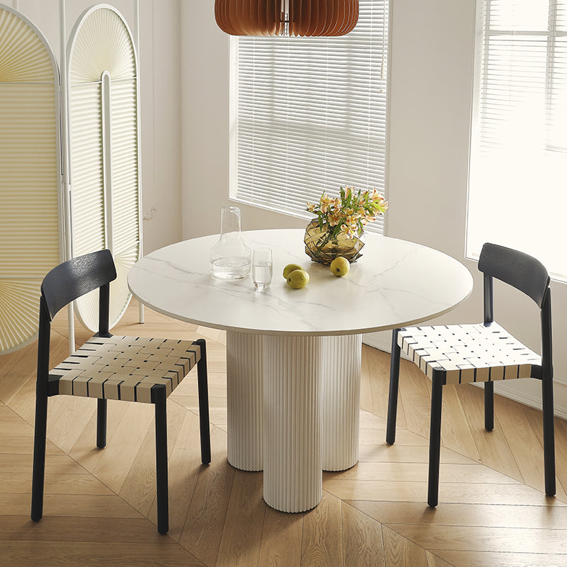 Round Dining Site Table Simple Style Solid Wood Table,35.4"L x 35.4"W x 29.5"H