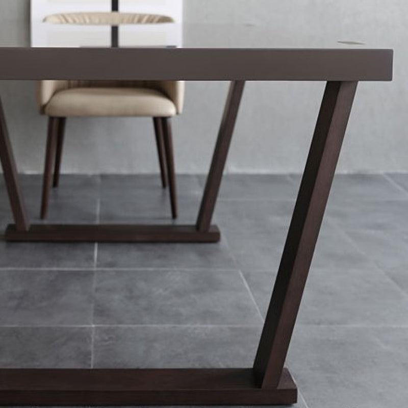 Solid Wood Contemporary Rectangle Table Wood Top Table with Sled Base