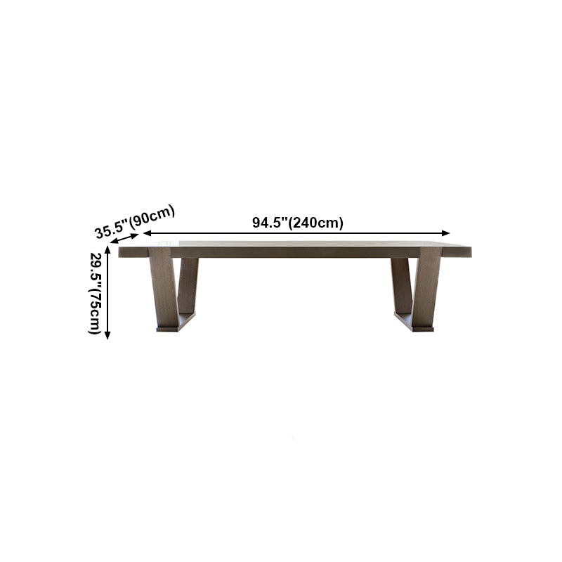 Solid Wood Contemporary Rectangle Table Wood Top Table with Sled Base