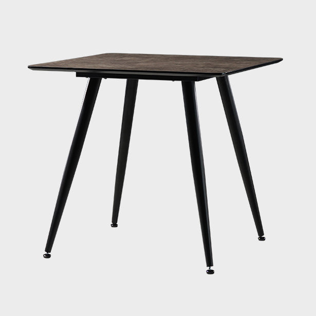 Mesa de comedor de estilo industrial Mesa de comedor marrón 4 patas con marco negro