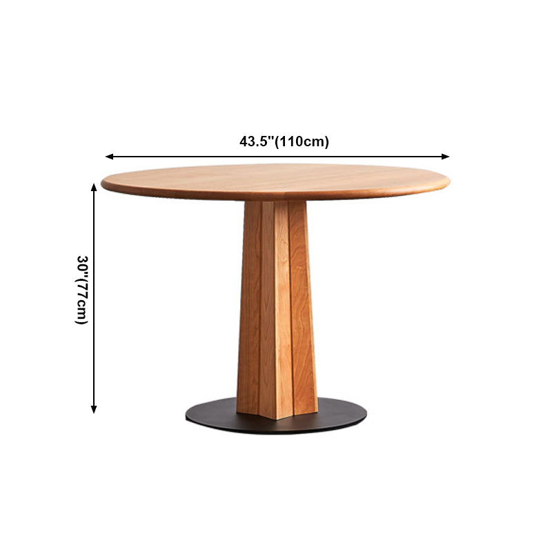 Solid Wood Round Dining Table Simplicity Dining Table with Pedestal Casual