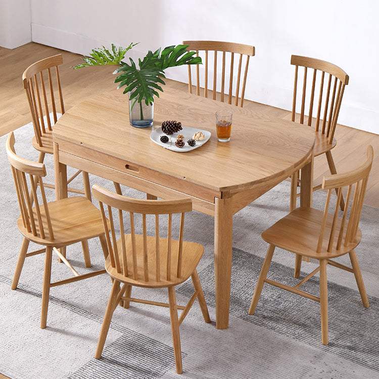 Round Dining Site Table Simple Style Solid Wood  Furniture with Drop Leaf