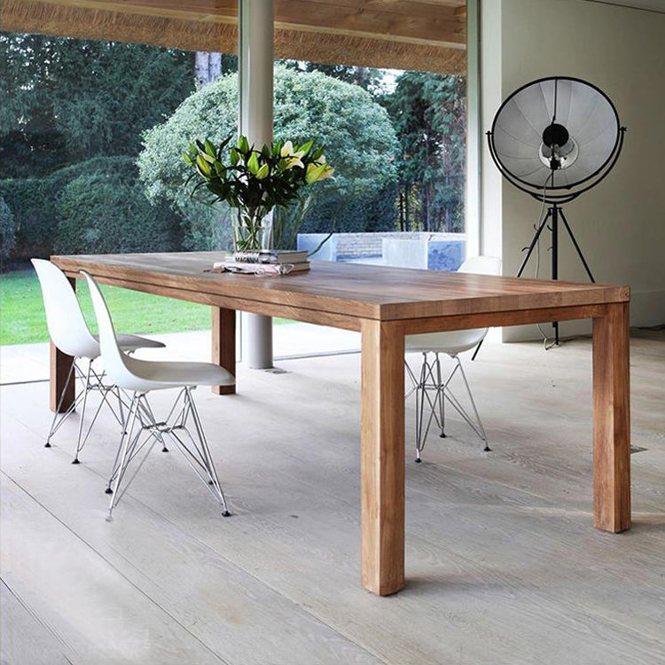 Modern Pine Wood Table for Restaurant Rectangle Dining Table with 4 Legs
