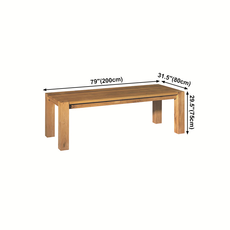 Modern Pine Wood Table for Restaurant Rectangle Dining Table with 4 Legs