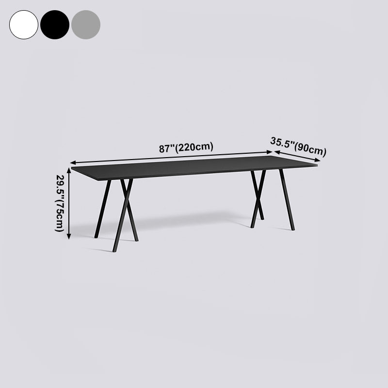 Mesa rectangular moderna de madera maciza, mesa interior con tapa de madera y patas