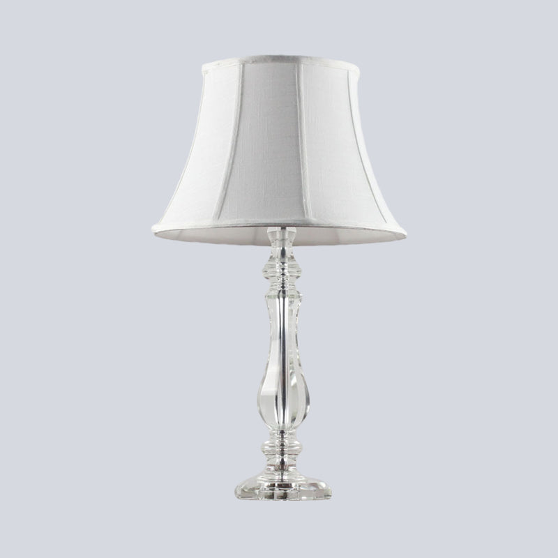 Simplicité Task Curvy Task Lighting Hand Cut Crystal 1 Bulb Bulb Nightand Lampe en blanc