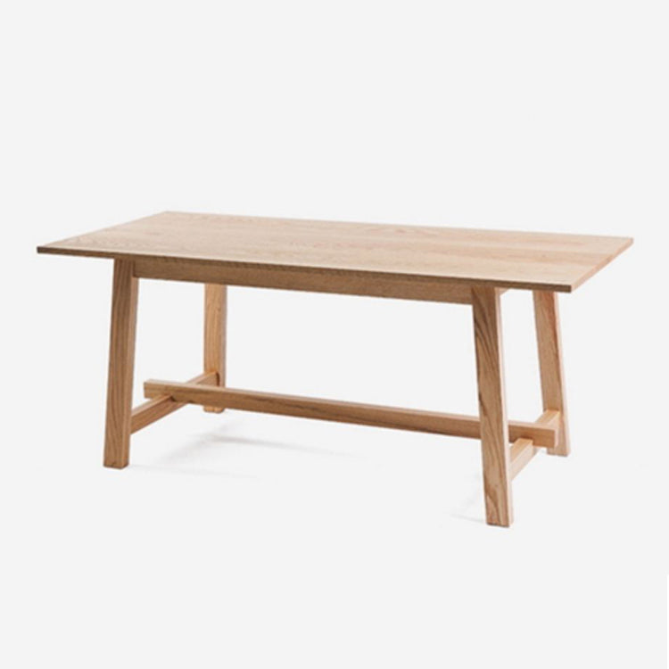 Mesa de madera moderna para mesa de comedor rectangular de restaurantes con base de caballete