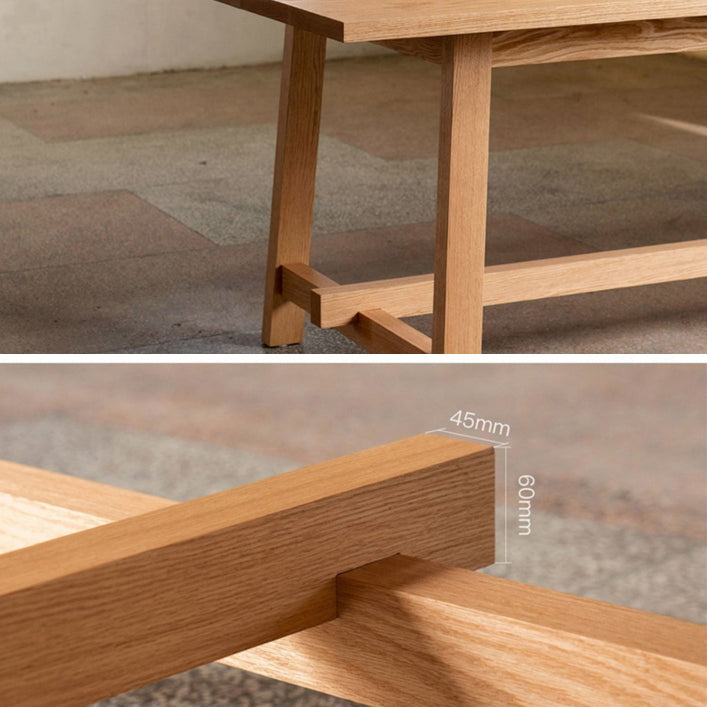 Mesa de madera moderna para mesa de comedor rectangular de restaurantes con base de caballete