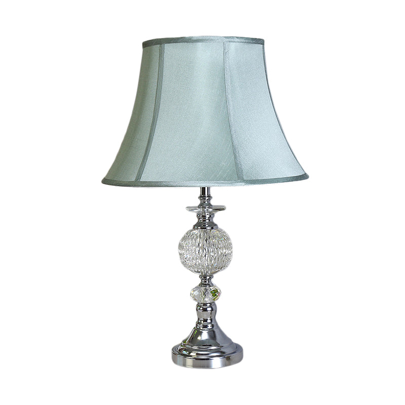 1 tête de salle à manger lampe de bureau nordique Blue Task Light avec une teinte en tissu de cloche lambrissé
