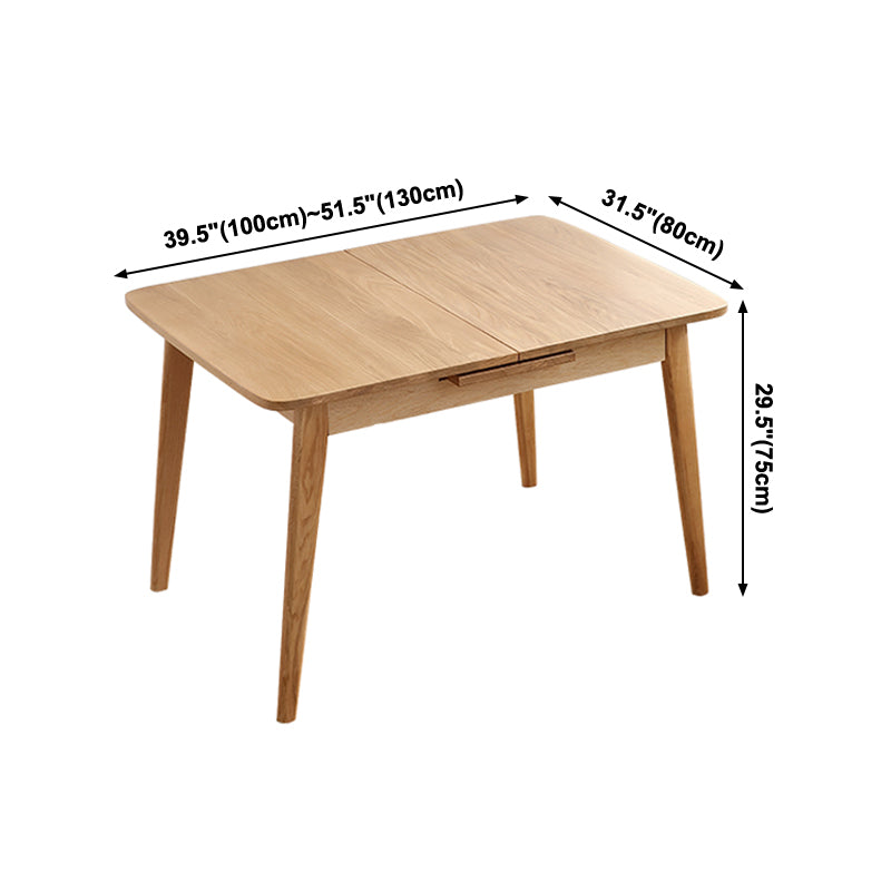 Mesa de comedor rectangular extensible para restaurante, mesa moderna de madera de roble con 4 patas