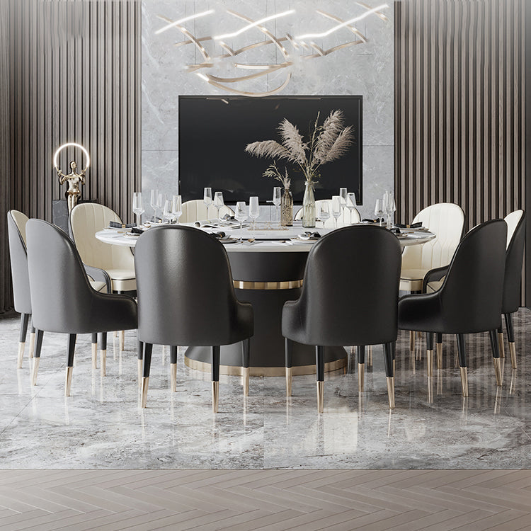 Round Pedestal Dining Site Table Traditional Luxury Dining Table for Indoor