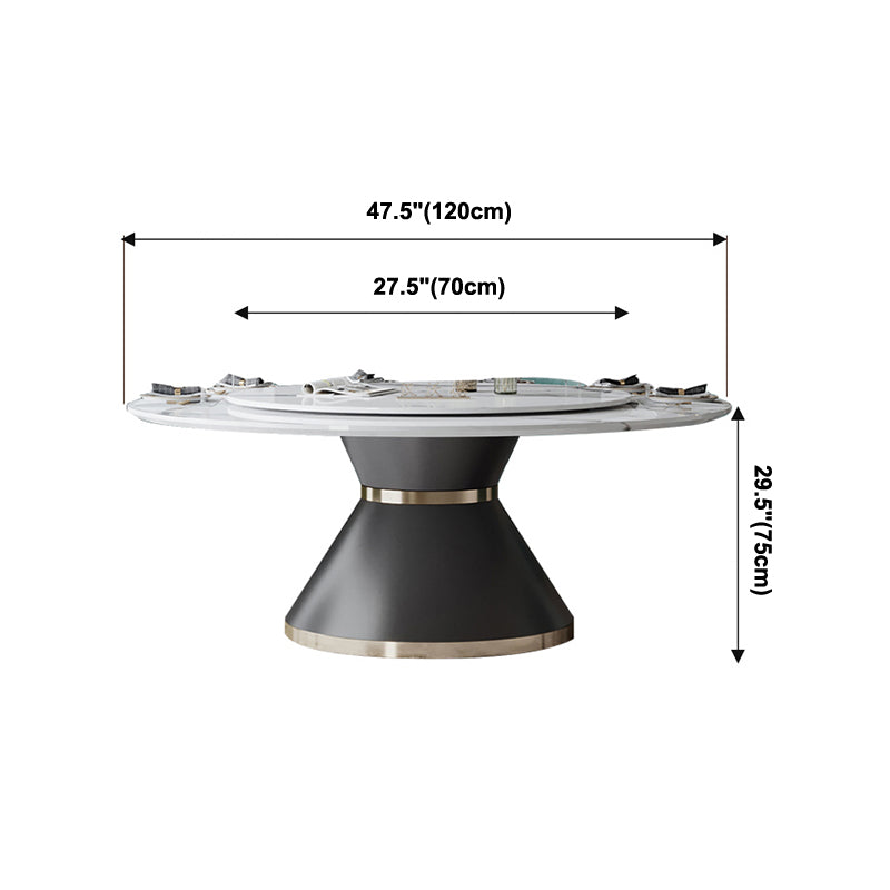 Round Pedestal Dining Site Table Traditional Luxury Dining Table for Indoor