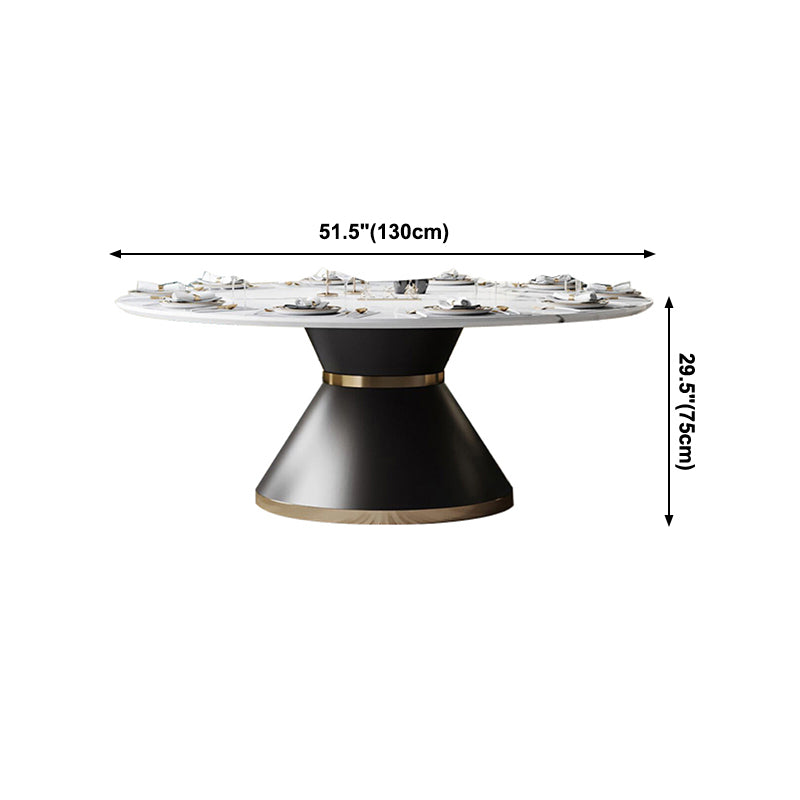Round Pedestal Dining Site Table Traditional Luxury Dining Table for Indoor