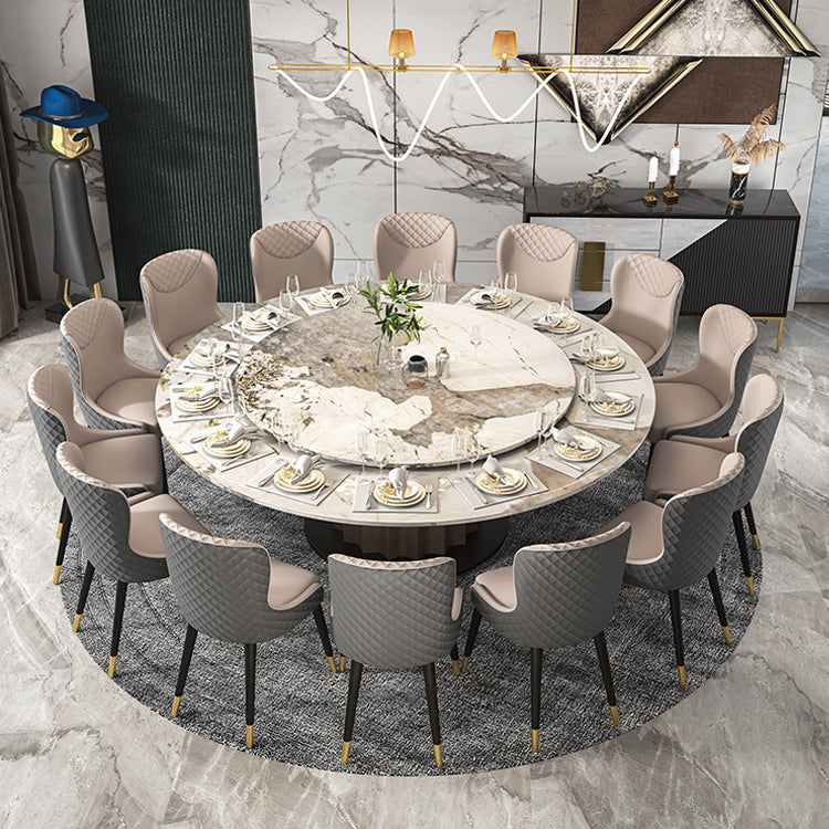 Round Pedestal Dinner Table Traditional Luxury Marble Dining Table for Indoor