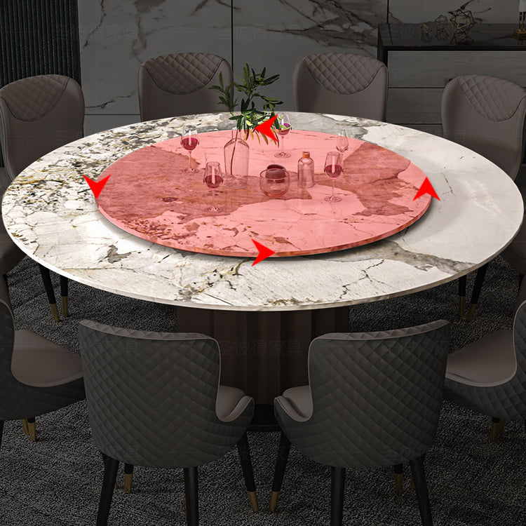 Round Pedestal Dinner Table Traditional Luxury Marble Dining Table for Indoor