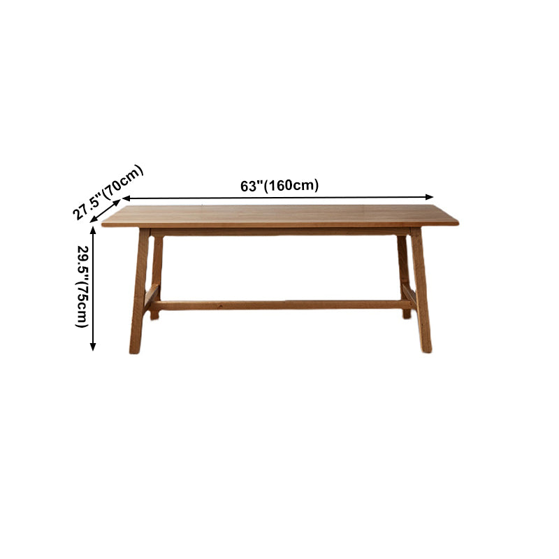 Modern Pine Wood Indoor Table for Restaurant Rectangle Dining Table with Trestle Base
