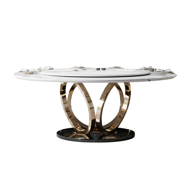 Mesa de comedor de pedestal redondo mesa de mármol de lujo tradicional para el hogar