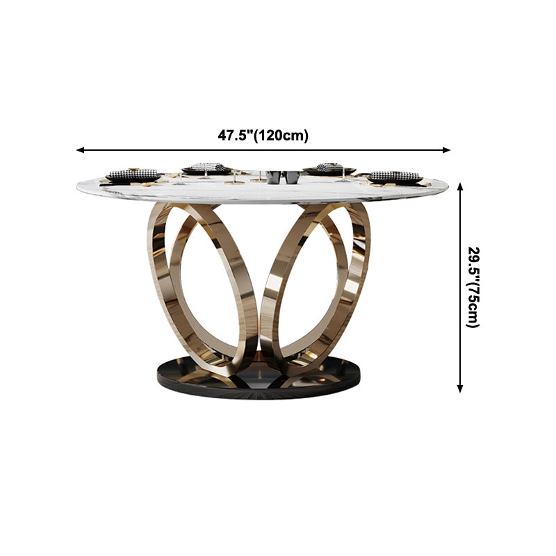 Mesa de comedor de pedestal redondo mesa de mármol de lujo tradicional para el hogar