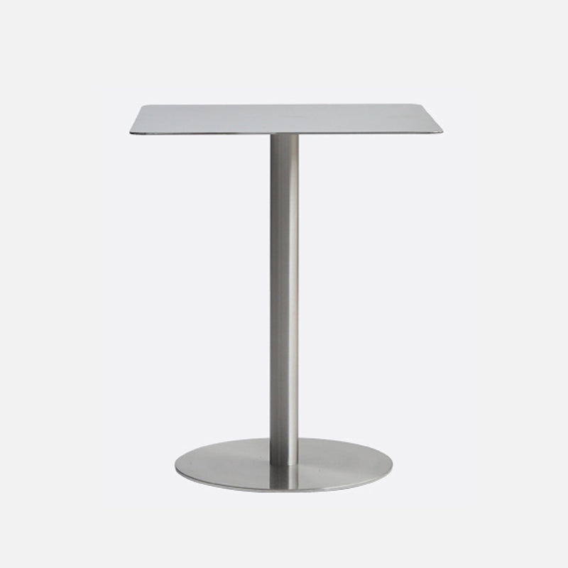 Metal Industrial Dining Table Stainless Steel Top Table with Pedestal Base