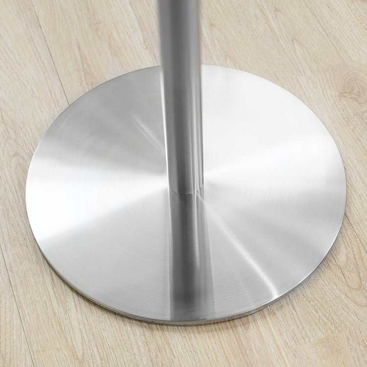 Metal Industrial Dining Table Stainless Steel Top Dining Table with Pedestal Base