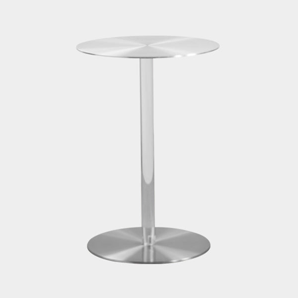 Metal Industrial Dining Table Stainless Steel Top Dining Table with Pedestal Base