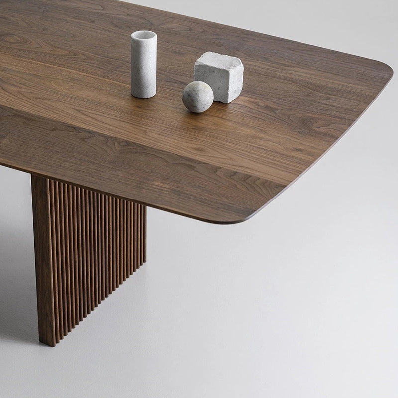 Moderne dennenhouttafel voor restaurant rechthoek eettafel met dubbele voetstuk