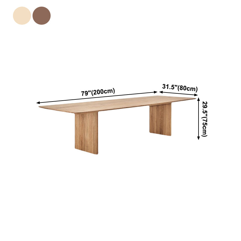Moderne dennenhouttafel voor restaurant rechthoek eettafel met dubbele voetstuk