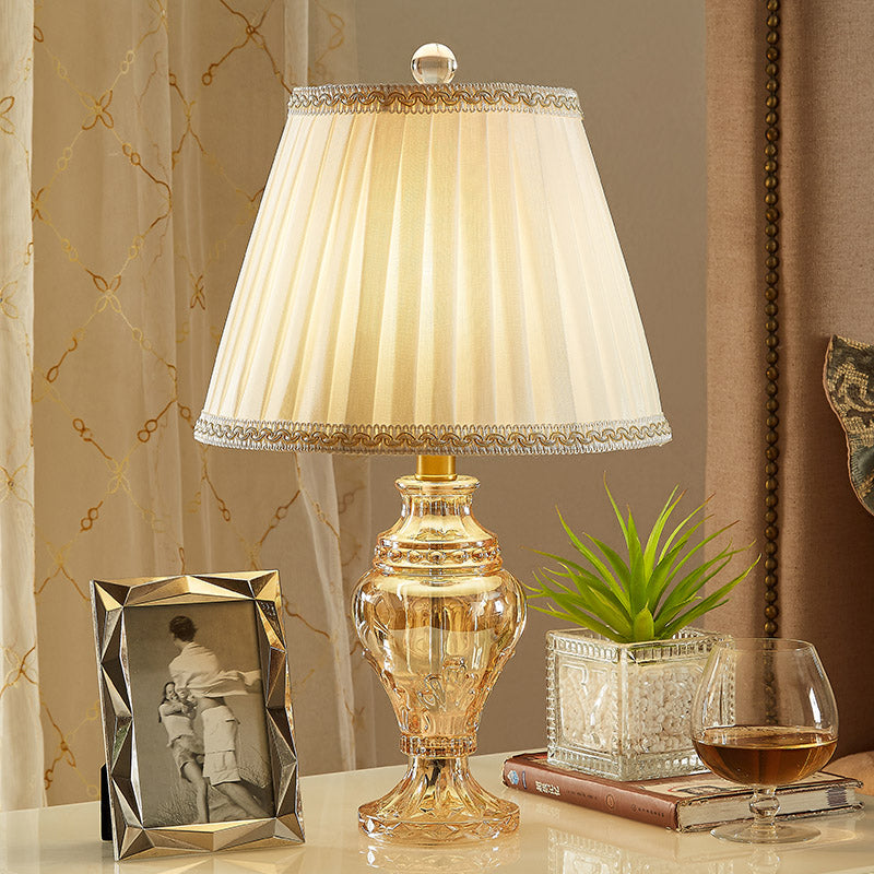 1 Bulbe Boe Shape Task Lighting Modernisme LAMPE DE NIGHTAND CRISTAL CRISTAL MANDE en blanc