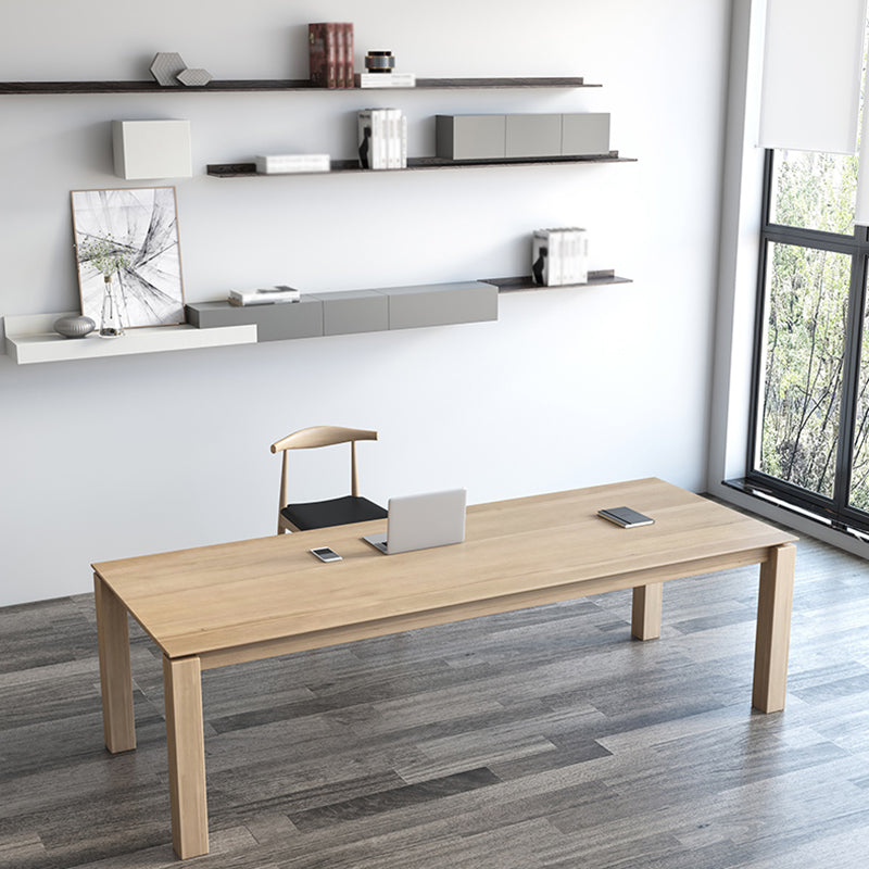 Mesa de madera de pino rectangular para la mesa de comedor moderna del restaurante con 4 patas de la naturaleza