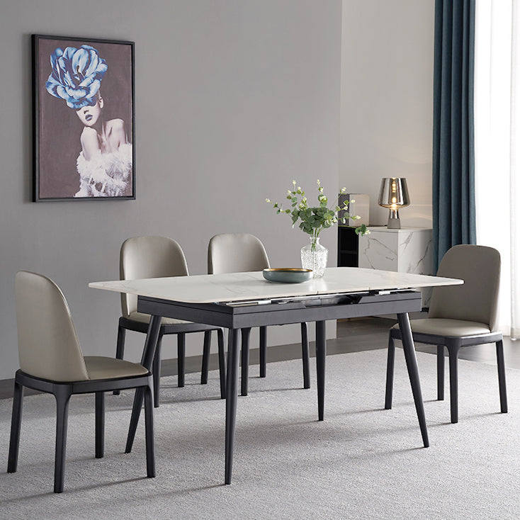 Stone Extendable Dining Site Table Industrial Style Rectangle Dining Table for Home