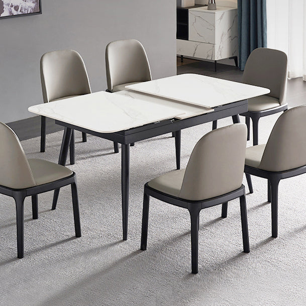 Stone Extendable Dining Site Table Industrial Style Rectangle Dining Table for Home