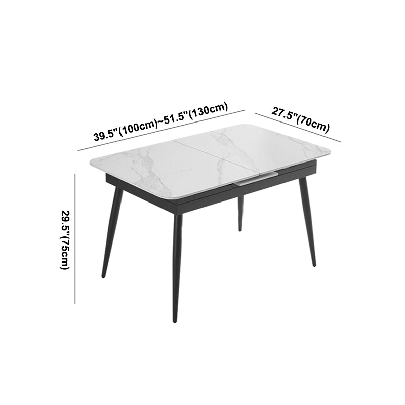 Stone Extendable Dining Site Table Industrial Style Rectangle Dining Table for Home