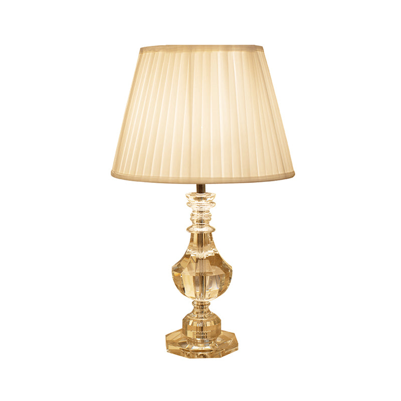 Eigentijdse Curvy Studielamp Handgeslepen kristal 1 hoofd Leesboeklicht in wit