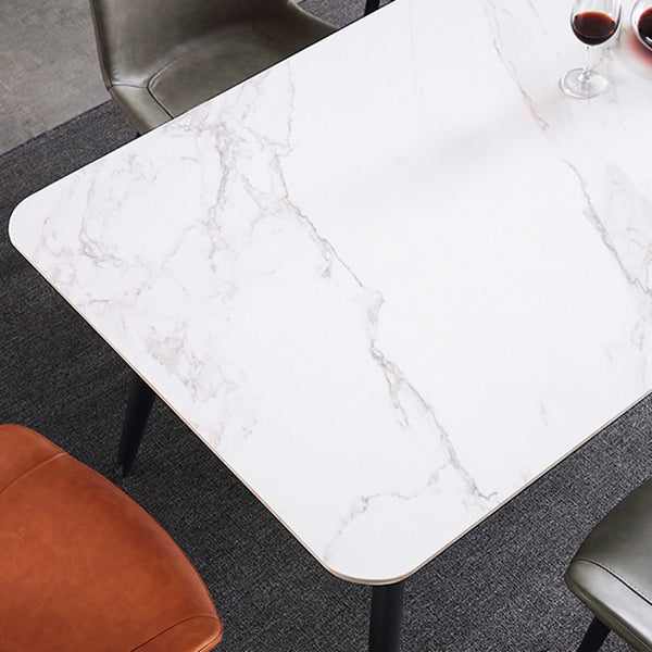 4-foot Stone Dinner Table Industrial Style Rectangle Dining Table for Home