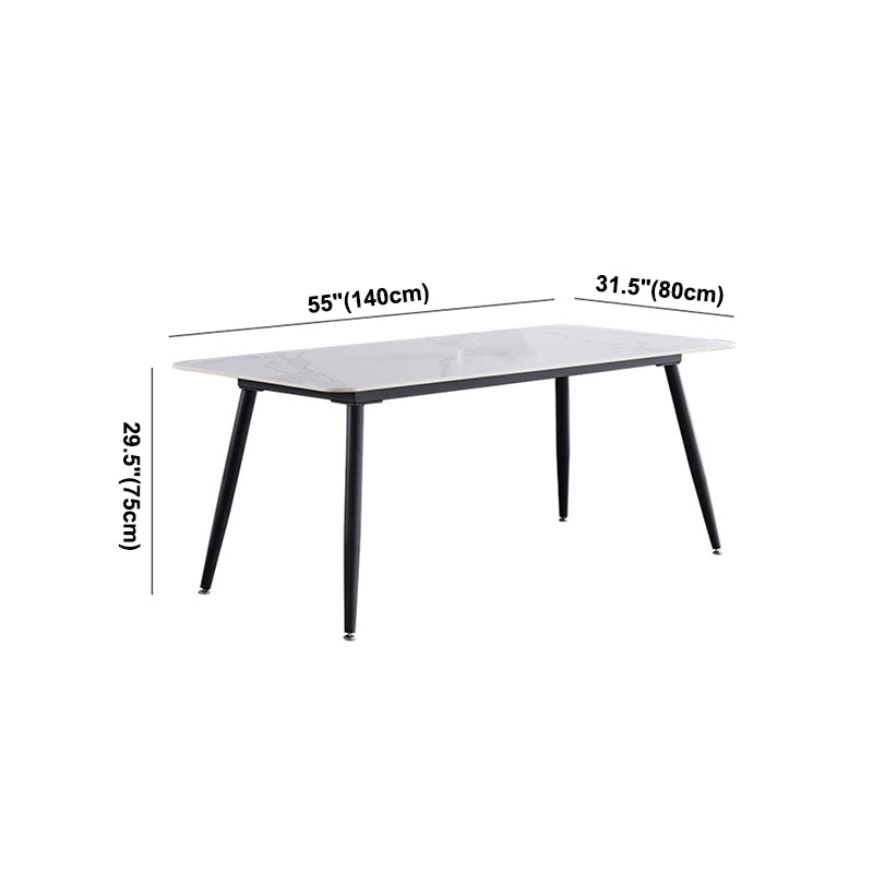 4-foot Stone Dinner Table Industrial Style Rectangle Dining Table for Home