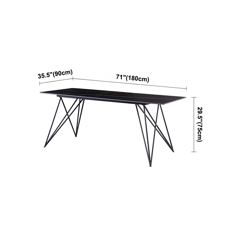 Stone Dining Site Table Industrial Style Rectangle Dining Table for Kitchen Home