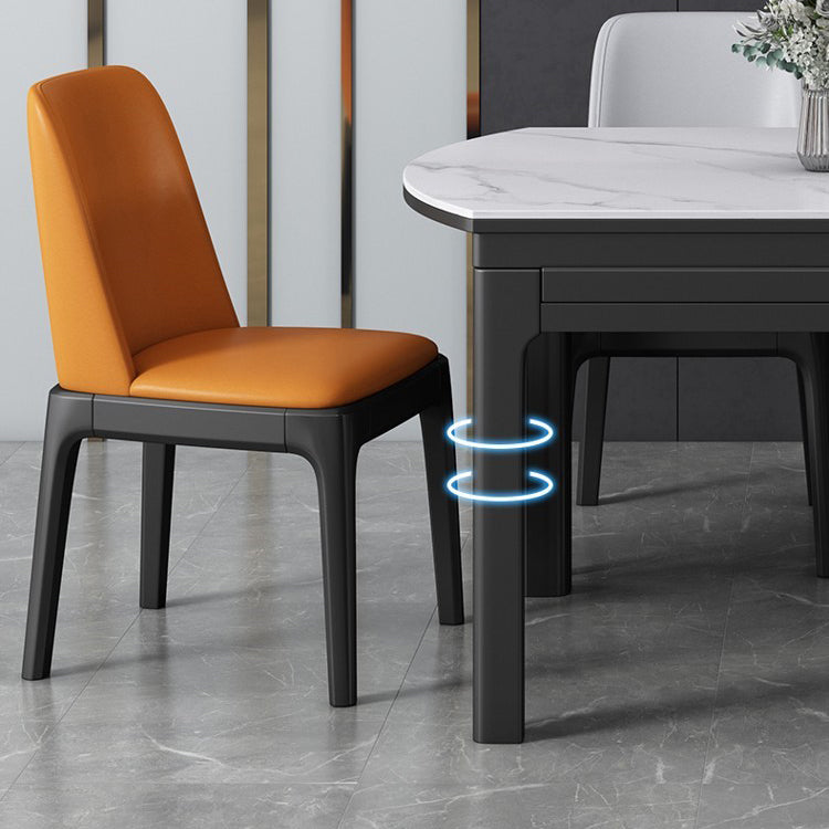 Modern Extendable White Dining Table Sintered Stone Round Shape Dining Table for Kitchen