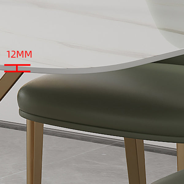 Mesa de comedor rectangular de lujo tradicional Mesa de cena de piedra con base de pedestal