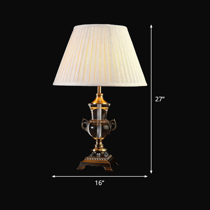 Cone Shade Taakverlichting Modernistische stof 1 lamp Leeslamp in beige voor slaapkamer