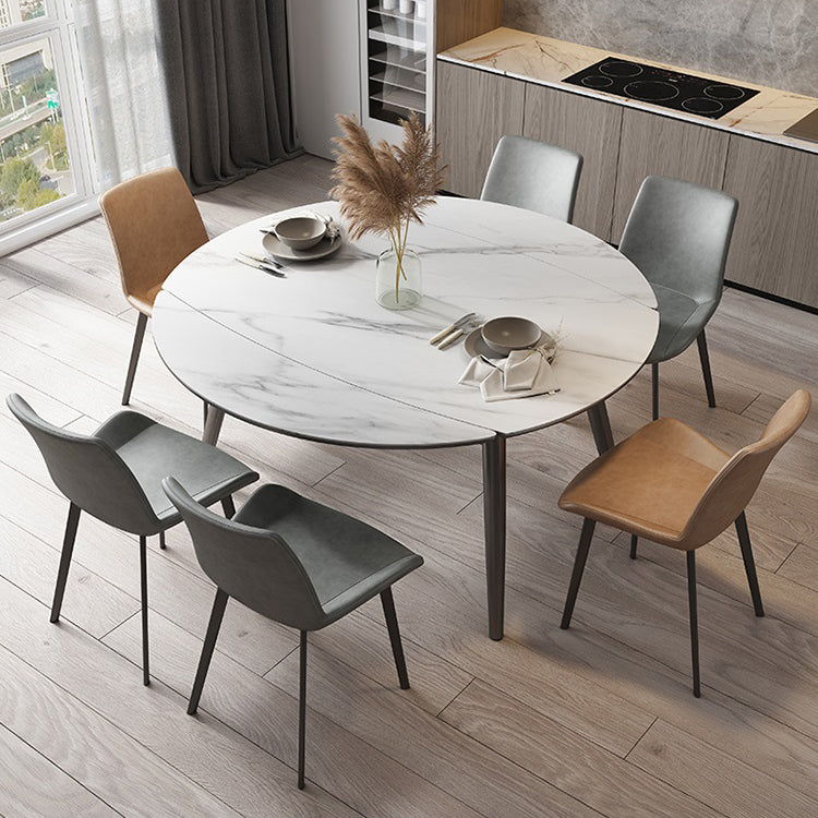 Ronde eettafel eigentijdse stijl drop blad eettafel met 4-voet