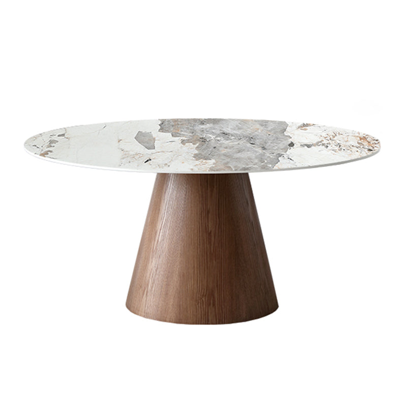 Contemporary Round Shape Gray Table Standard Sintered Stone Dining Table for Kitchen