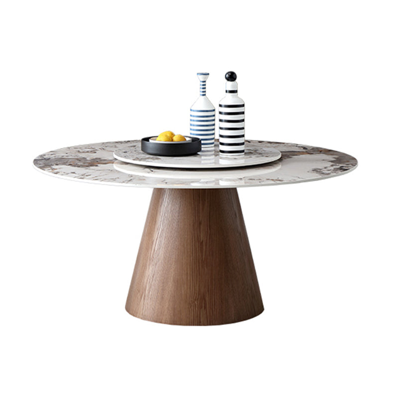 Contemporary Round Shape Gray Table Standard Sintered Stone Dining Table for Kitchen