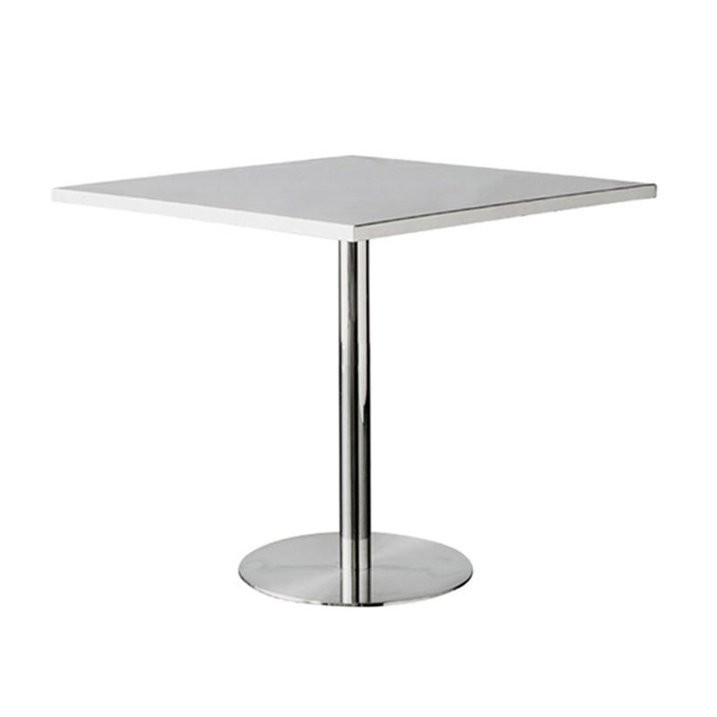 Metal Industrial Table Stainless Steel Top Dining Table with Pedestal Base