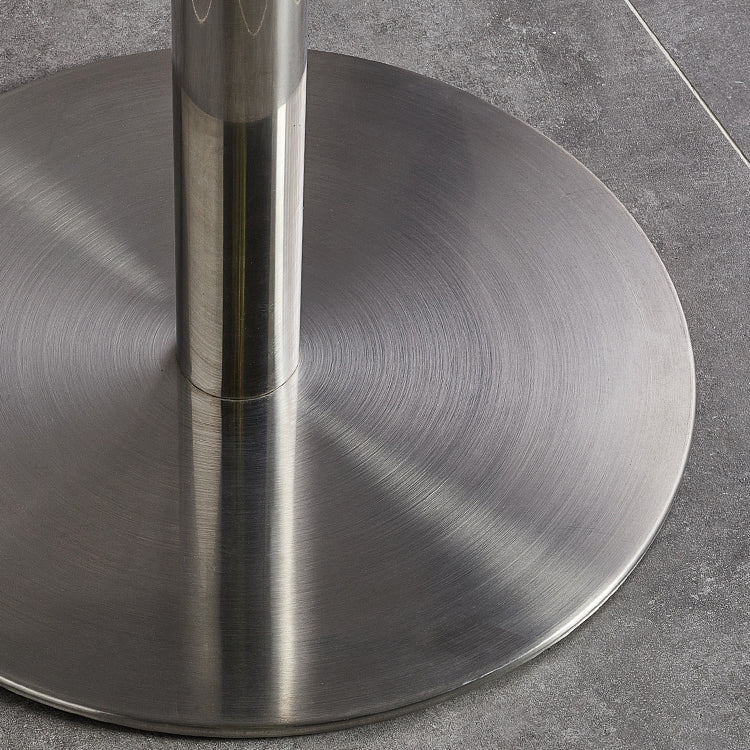 Metal Industrial Table Stainless Steel Top Dining Table with Pedestal Base