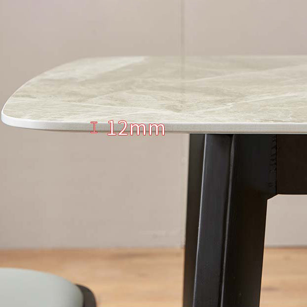 Mesa de piedra sinterizada Mesa industrial de 4 patas para comedor