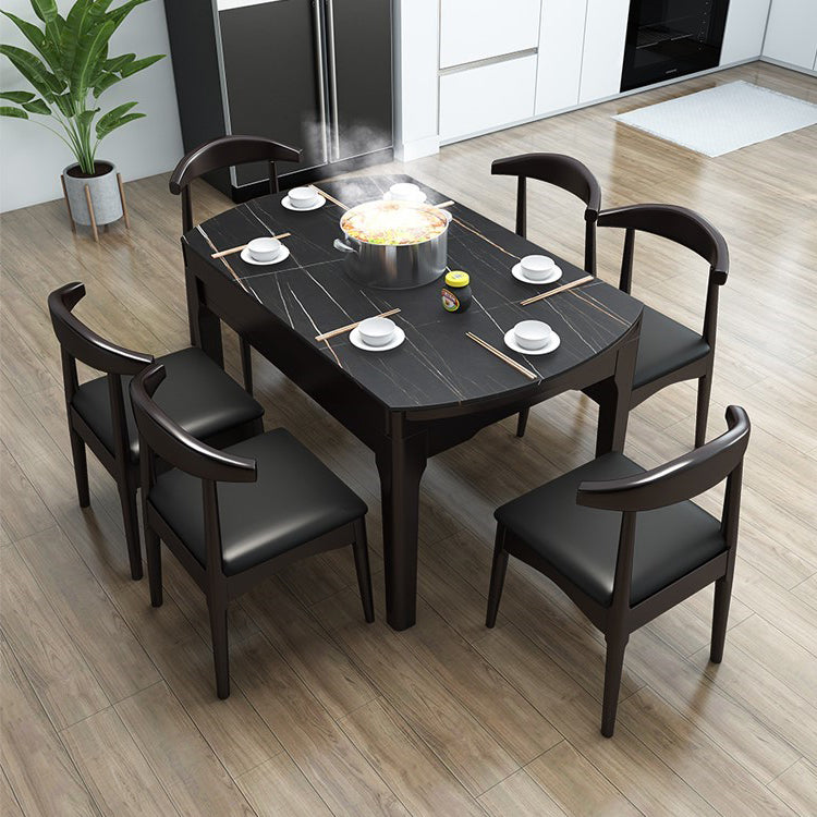 Minimalist ausziehbarer rund Form Table Standard Sintered Stone Esstisch für Küche