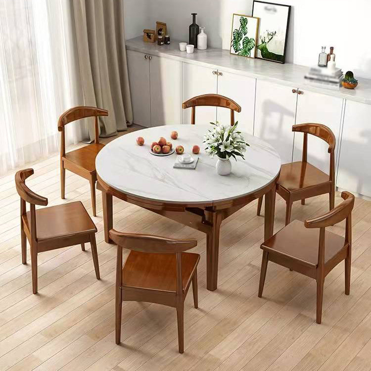 Minimalist ausziehbarer rund Form Table Standard Sintered Stone Esstisch für Küche